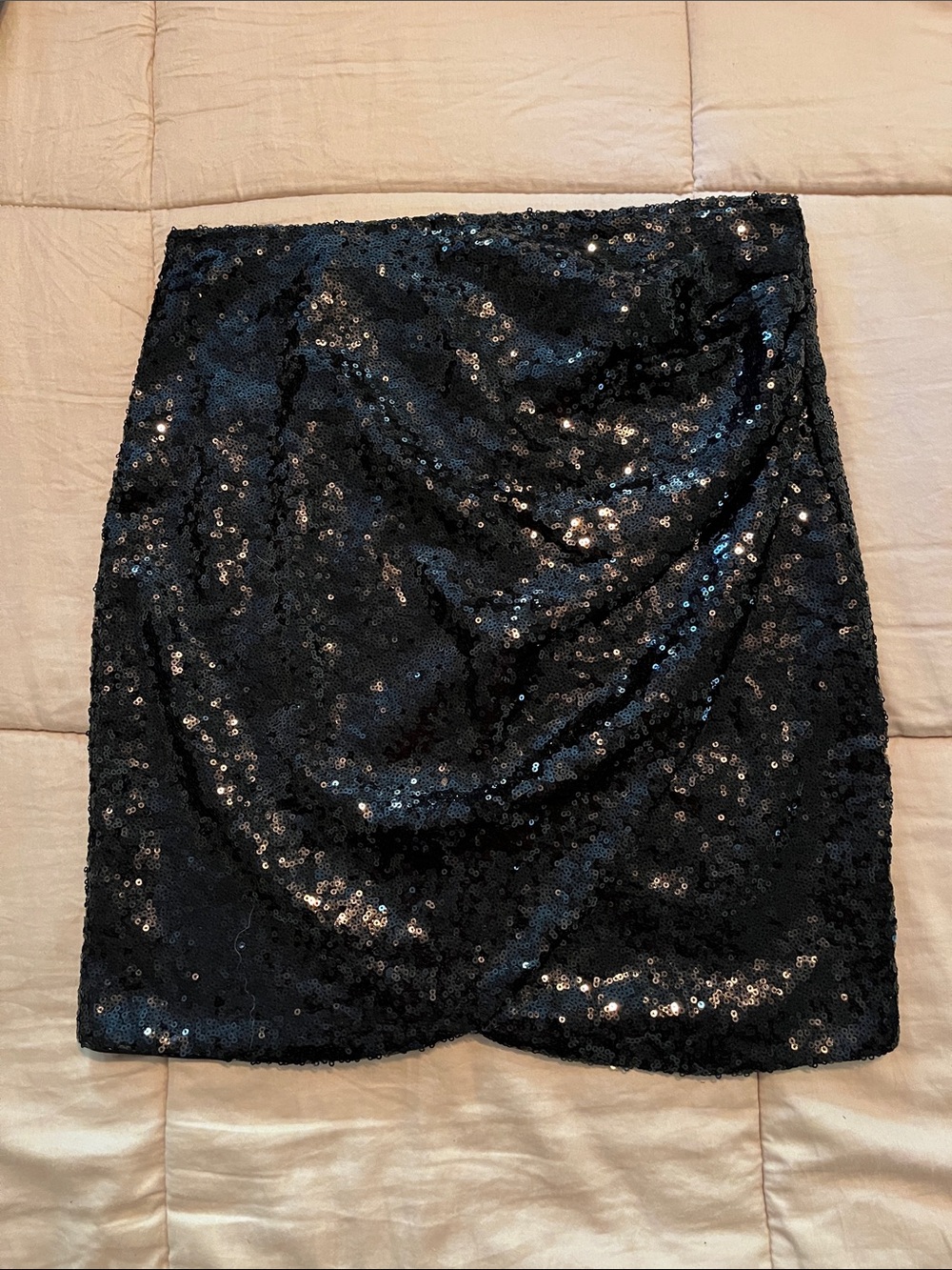 Revamped Black Sequin Mini Skirt